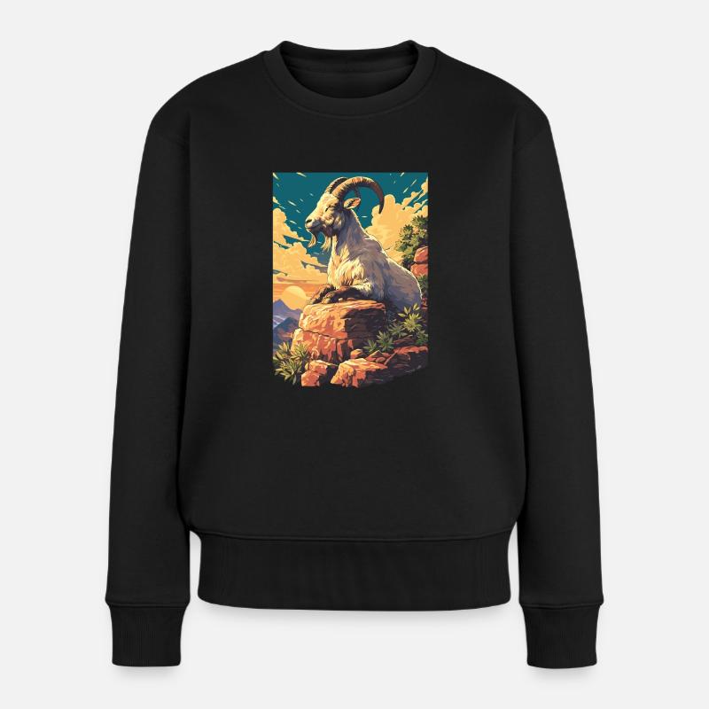 Ziegen Ziege - Frauen Premium Bio Pullover - Schwarz