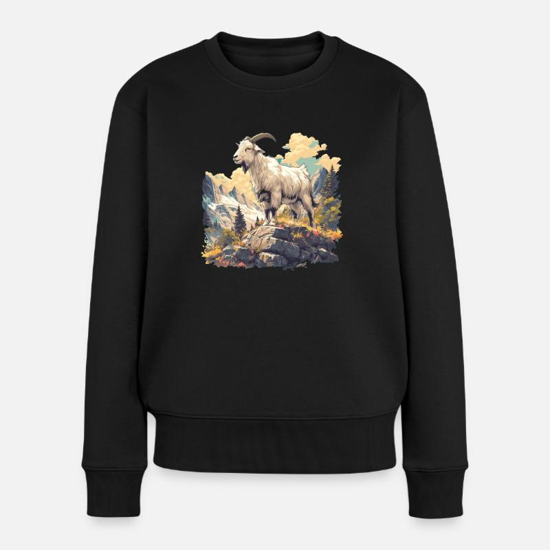 Ziegen Ziege - Frauen Premium Bio Pullover - Schwarz