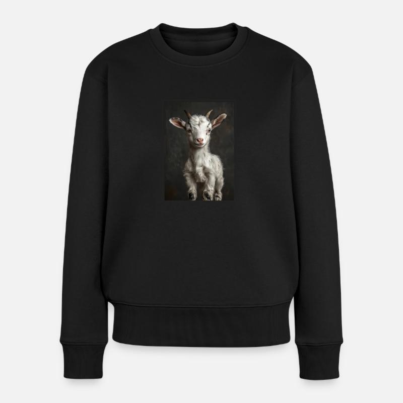 Ziegen Ziege - Frauen Premium Bio Pullover - Schwarz