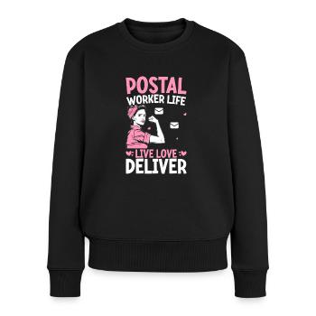 Postangestellte liefern Postbeamte Zusteller - Frauen Premium Bio Pullover - Schwarz - Vorne - Julia (174cm)