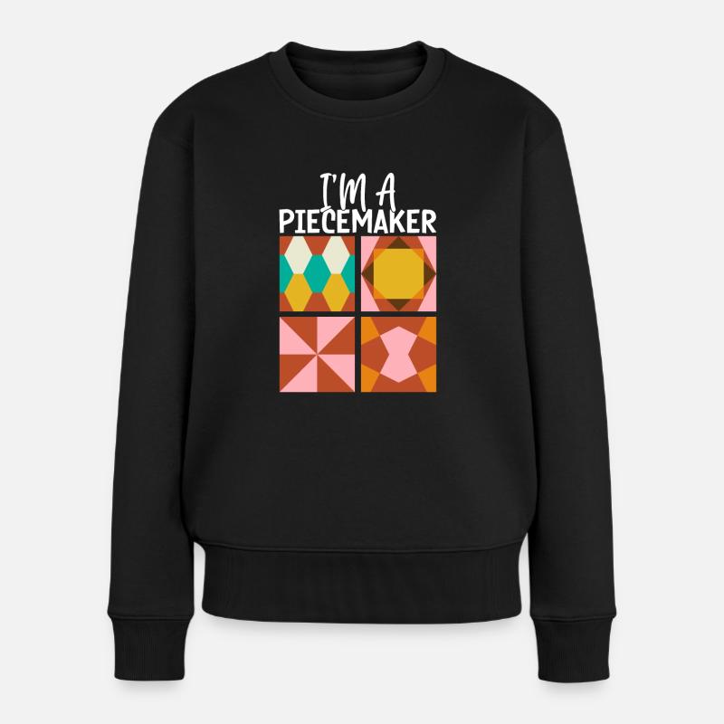 Quiltliebhaberin Stricken Nähen Mädchen I'm A - Frauen Premium Bio Pullover - Schwarz