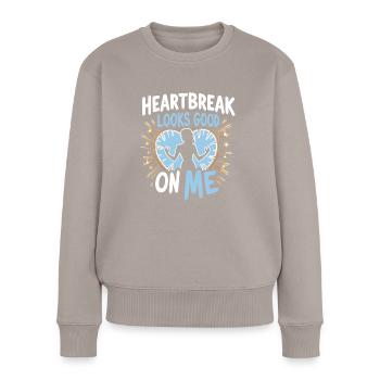 Trennungsermächtigung, Selbstliebe, Neuanfänge - Frauen Premium Bio Pullover - Taupe - Vorne - Julia (174cm)