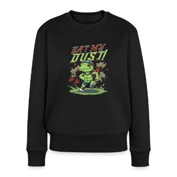 Sprint Leichtathletik Sprinten Eat My Dust - Frauen Premium Bio Pullover - Schwarz - Vorne - Julia (174cm)