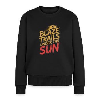 Wüstenwanderer, Schroffe Pfade Und Trockene - Frauen Premium Bio Pullover - Schwarz - Vorne - Julia (174cm)