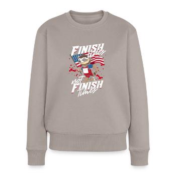 Sprint Leichtathletik Sprinten - Frauen Premium Bio Pullover - Taupe - Vorne - Julia (174cm)