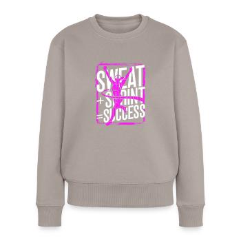 Sprint Leichtathletik Sweat Sprint Success - Frauen Premium Bio Pullover - Taupe - Vorne - Julia (174cm)