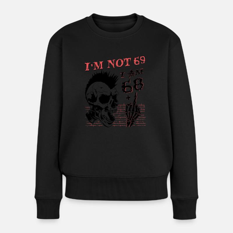 J’ai 68 ans et majeur - 69e anniversaire - Pull Premium bio Femme - noir