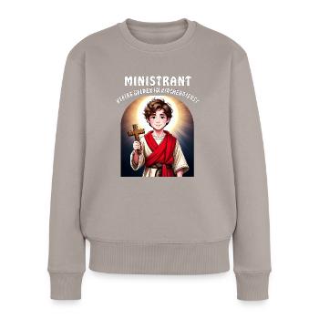 ENFANT DE CHŒUR PETITS HÉROS DANS LE SERVICE RELIGIEUX - Pull Premium bio Femme - taupe - Devant - Julia (174cm)