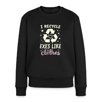 Trennungsermächtigung, Selbstliebe, Neuanfänge - Frauen Premium Bio Pullover - Schwarz - Vorne - Julia (174cm)