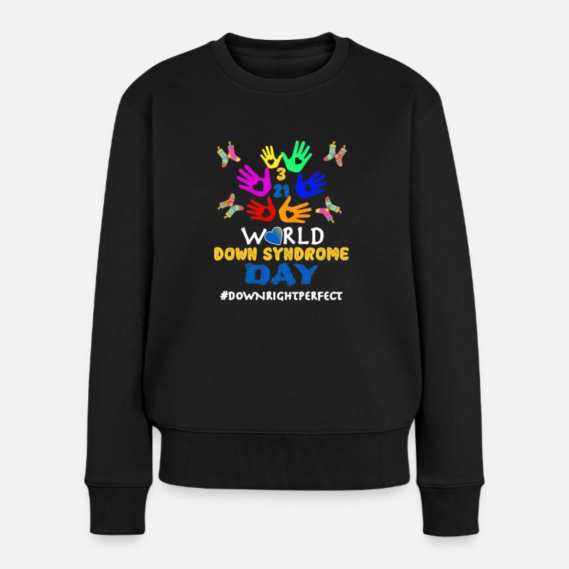 World Down Syndrome Day 321 Awareness - Frauen Premium Bio Pullover - Schwarz