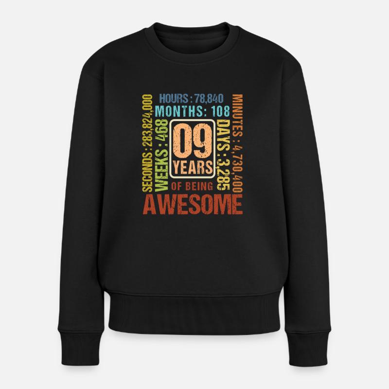 9 Jahre alt! Geburtstagsgeschenk für 9. Geburtstag - Frauen Premium Bio Pullover - Schwarz