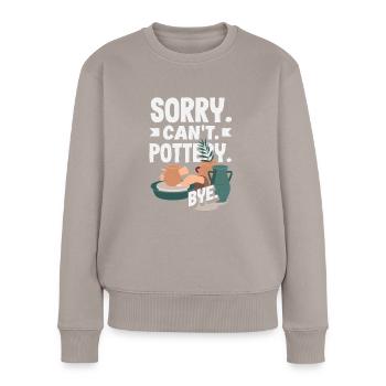 Lustiges Töpfer Töpfern Geschenk Geschenkidee - Frauen Premium Bio Pullover - Taupe - Vorne - Julia (174cm)