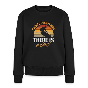 Cancel Everything There Is Wind Kiteboarding - Frauen Premium Bio Pullover - Schwarz - Vorne - Julia (174cm)