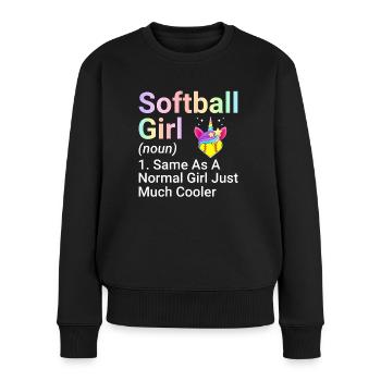 Softball Girl Same As A Normal Girl Weibliche - Frauen Premium Bio Pullover - Schwarz - Vorne - Julia (174cm)