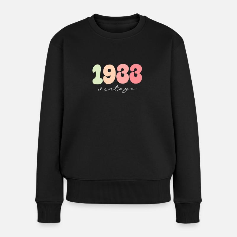 Geburtstag Geburtsjahr 1933 - Frauen Premium Bio Pullover - Schwarz