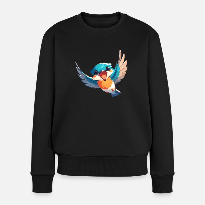 Eisvögel Eisvogel - Frauen Premium Bio Pullover - Schwarz