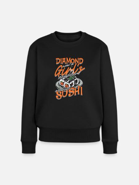 Freundin Sushi Ehefrau Valentinstag - Frauen Premium Bio Pullover - Schwarz