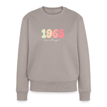 1965 Anniversaire Année de naissance - Pull Premium bio Femme - taupe - Devant - Julia (174cm)