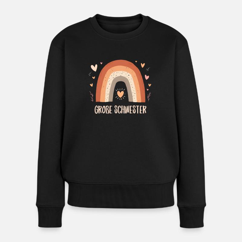 Storesøster Rainbow Boho - Premium økologisk sweatshirt til kvinder - sort
