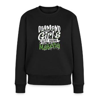 Petite amie Matcha Femme Saint Valentin - Pull Premium bio Femme - noir - Devant - Julia (174cm)