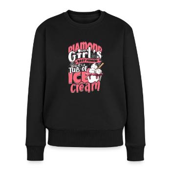 Freundin Eis Ehefrau Valentinstag - Frauen Premium Bio Pullover - Schwarz - Vorne - Julia (174cm)