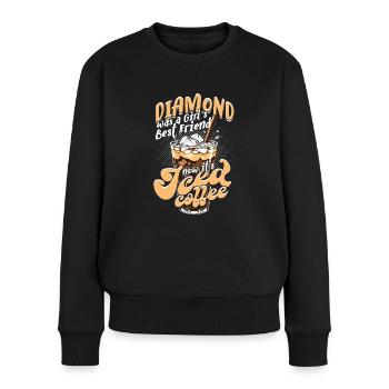 Freundin Iced Coffee Ehefrau Valentinstag - Frauen Premium Bio Pullover - Schwarz - Vorne - Julia (174cm)