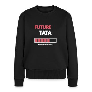 zukünftige Tante Geschenk Tante - Frauen Premium Bio Pullover - Schwarz - Vorne - Julia (174cm)