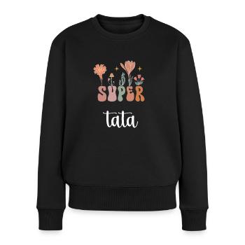 Super Tante Boho Böhmische Blumen Geschenk Tante - Frauen Premium Bio Pullover - Schwarz - Vorne - Julia (174cm)