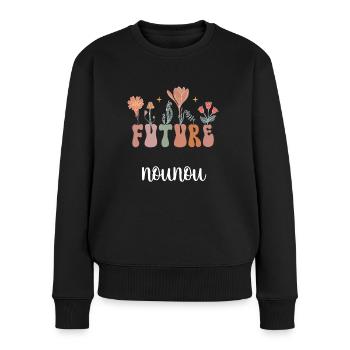 Future Nanny Boho Bohemian Flowers Nanny Gift - Women's Premium Organic Jumper - black - Front - Julia (174cm)