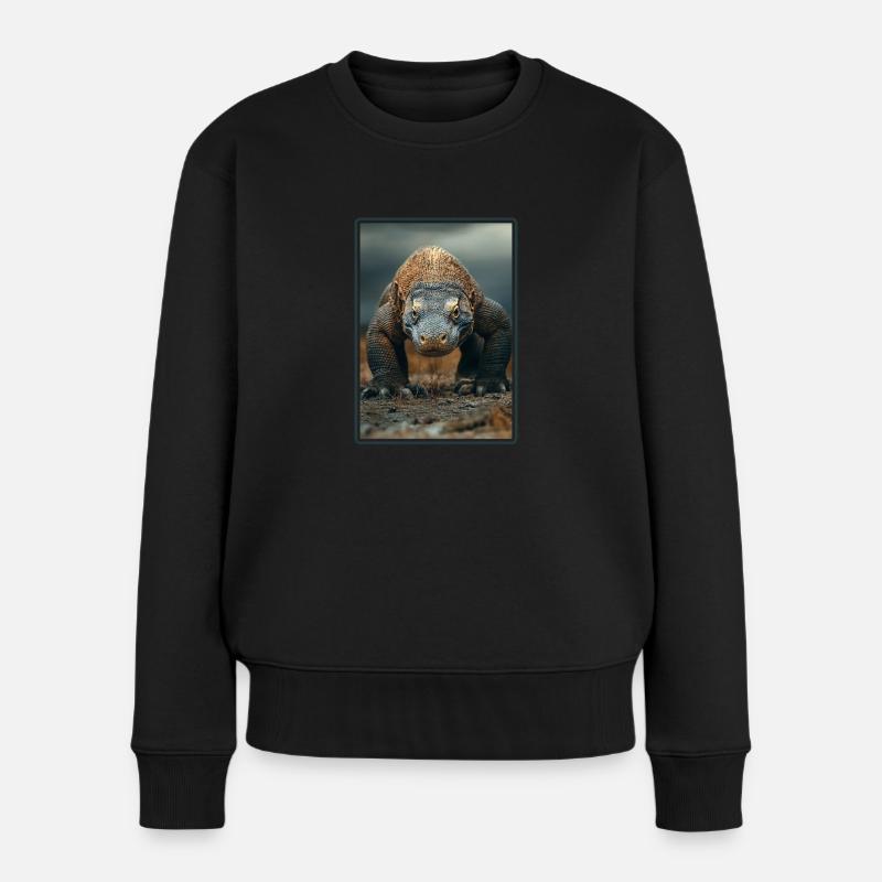 Komodowarane Komodowaran - Frauen Premium Bio Pullover - Schwarz