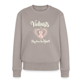 Violinisten Streichinstrumentenmusiker Klassik - Frauen Premium Bio Pullover - Taupe - Vorne - Julia (174cm)