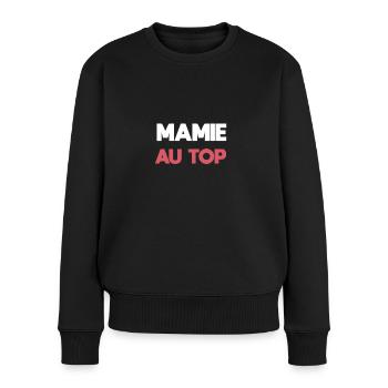 Oma an der Spitze Oma Geschenk - Frauen Premium Bio Pullover - Schwarz - Vorne - Julia (174cm)