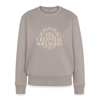 Stargazing For Couples Romantic Nights - Women's Premium Organic Jumper - taupe - Front - Julia (174cm)