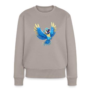 L’ère de l’ara - Pull Premium bio Femme - taupe - Devant - Julia (174cm)