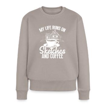 Architecte Architecture Cadeau Étudiant en architecture - Pull Premium bio Femme - taupe - Devant - Julia (174cm)