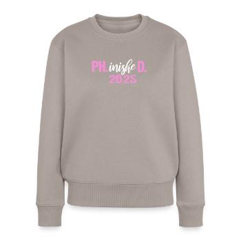 Docteur 2025 Diplôme Philistin Dissertation PhD - Pull Premium bio Femme - taupe - Devant - Julia (174cm)