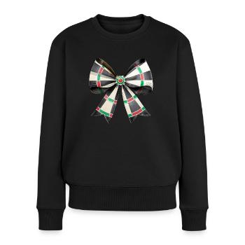 Coquette Bogen Darts Spieler Mütter Tag rosa - Frauen Premium Bio Pullover - Schwarz - Vorne - Julia (174cm)