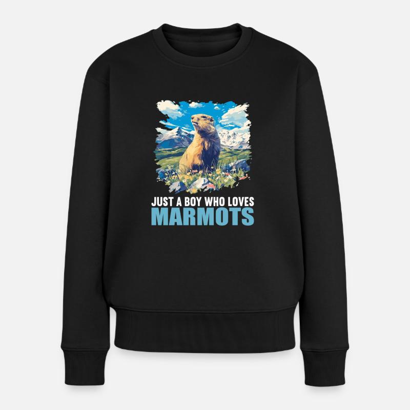 Murmeltiere Murmeltier - Frauen Premium Bio Pullover - Schwarz