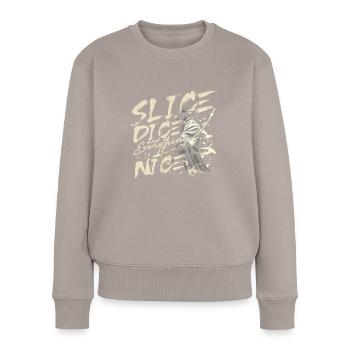 Kendo Japanische Kampfsportarten - Frauen Premium Bio Pullover - Taupe - Vorne - Julia (174cm)