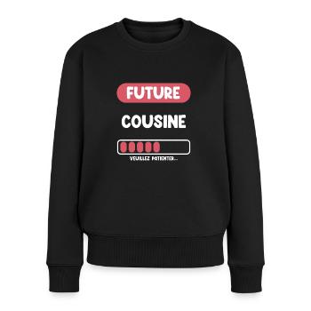 future cousine cadeau cousine cadeau cousine - Pull Premium bio Femme - noir - Devant - Julia (174cm)
