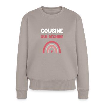 Cousine Tearing Rainbow Geschenk Cousine - Frauen Premium Bio Pullover - Taupe - Vorne - Julia (174cm)