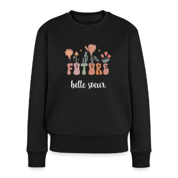 Zukünftige Schwägerin Boho Bohemian Flowers - Frauen Premium Bio Pullover - Schwarz - Vorne - Julia (174cm)