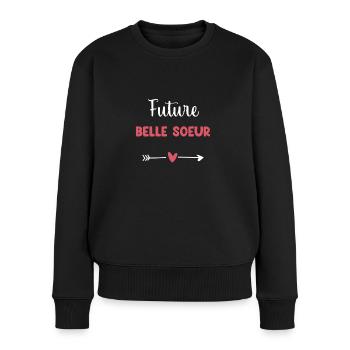 zukünftige Schwägerin Herz - Frauen Premium Bio Pullover - Schwarz - Vorne - Julia (174cm)