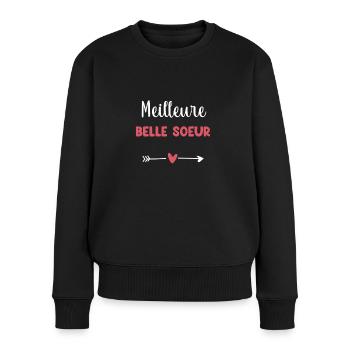 beste Schwägerin Herz - Frauen Premium Bio Pullover - Schwarz - Vorne - Julia (174cm)