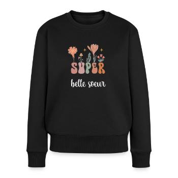 Super schöne Schwester Boho Böhmische Blumen - Frauen Premium Bio Pullover - Schwarz - Vorne - Julia (174cm)