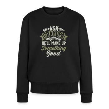 Großvater Großelternteil Großeleltern - Frauen Premium Bio Pullover - Schwarz - Vorne - Julia (174cm)