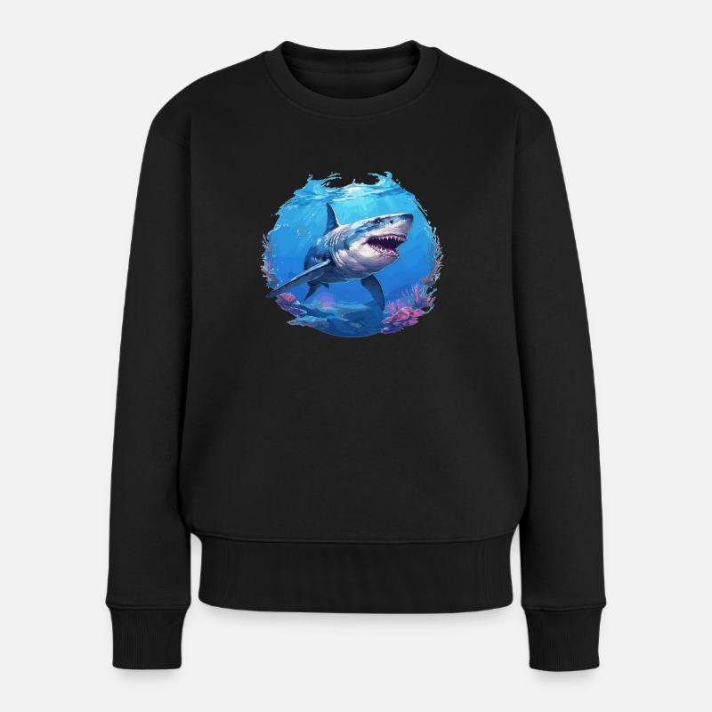 Haie Hai - Frauen Premium Bio Pullover - Schwarz