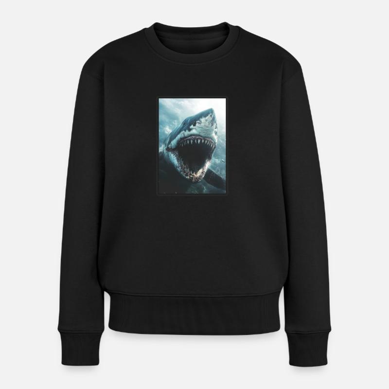 Haie Hai - Frauen Premium Bio Pullover - Schwarz
