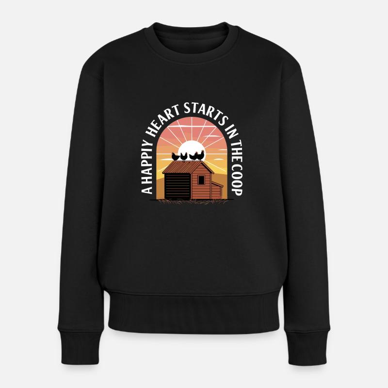 Huhn Hühner - Frauen Premium Bio Pullover - Schwarz