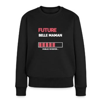 future belle maman belle mère - Pull Premium bio Femme - noir - Devant - Julia (174cm)